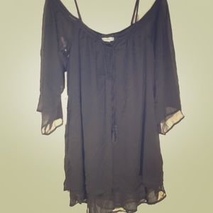 Purple Snow- Black, Off The Shoulder Dress sz: Sm